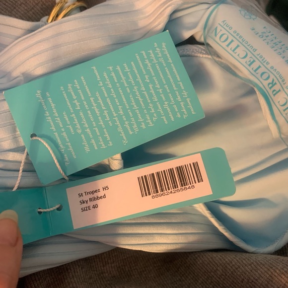 BNWT Melissa Odabash St. Tropez ribbed sky blue one piece bathing/swimsuit XS - Picture 6 of 15